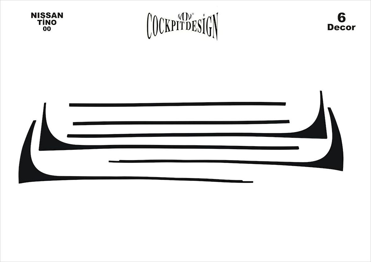 Meriç® Nissan Tino Ön Torpido Kaplama 6 Parça 2000-2008