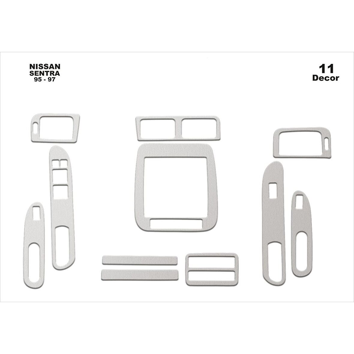 Meriç® Nissan Sentra Ön Torpido Kaplama 11 Parça 1995-1997