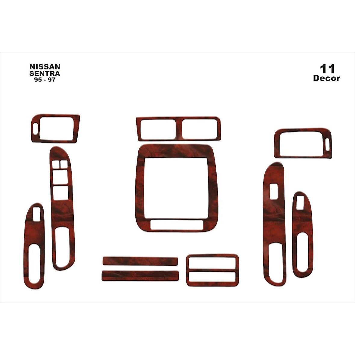 Meriç® Nissan Sentra Ön Torpido Kaplama 11 Parça 1995-1997