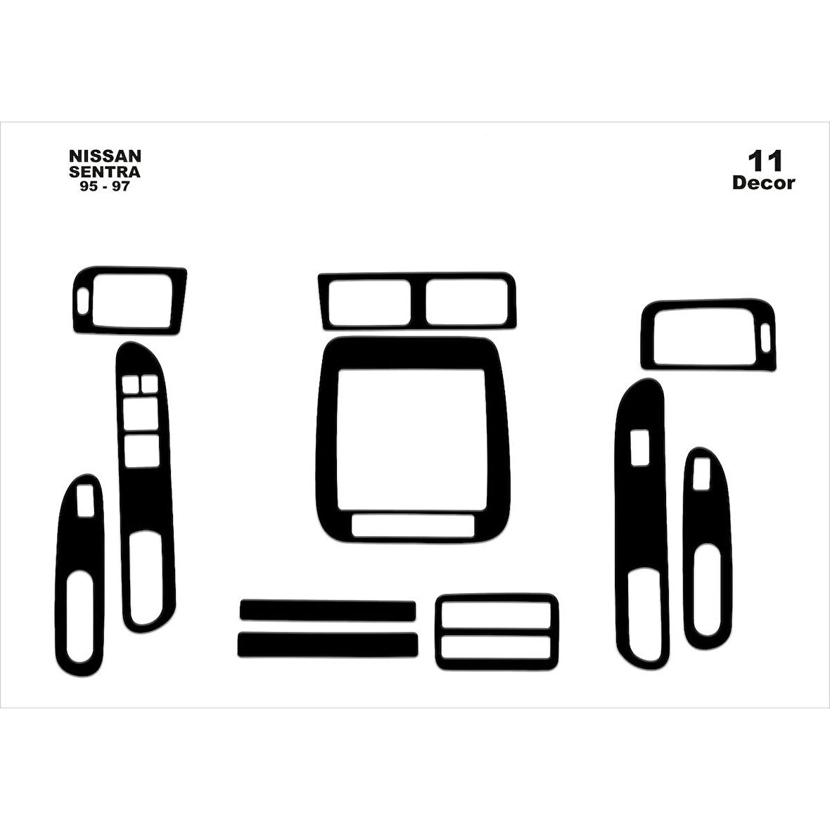 Meriç® Nissan Sentra Ön Torpido Kaplama 11 Parça 1995-1997