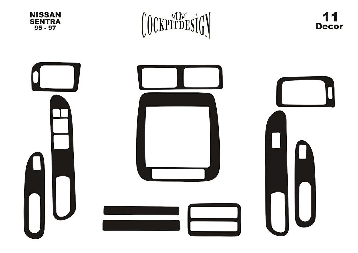 Meriç® Nissan Sentra Ön Torpido Kaplama 11 Parça 1995-1997