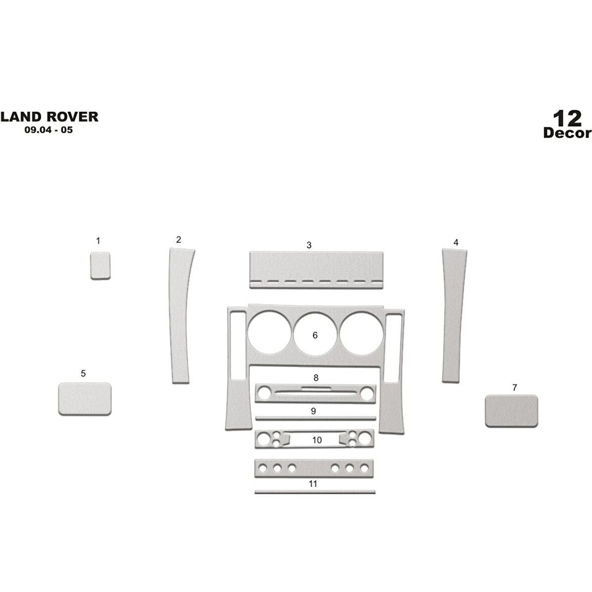 Meriç® Land Rover Freelander Ön Torpido Kaplama 12 Parça 2004-2006