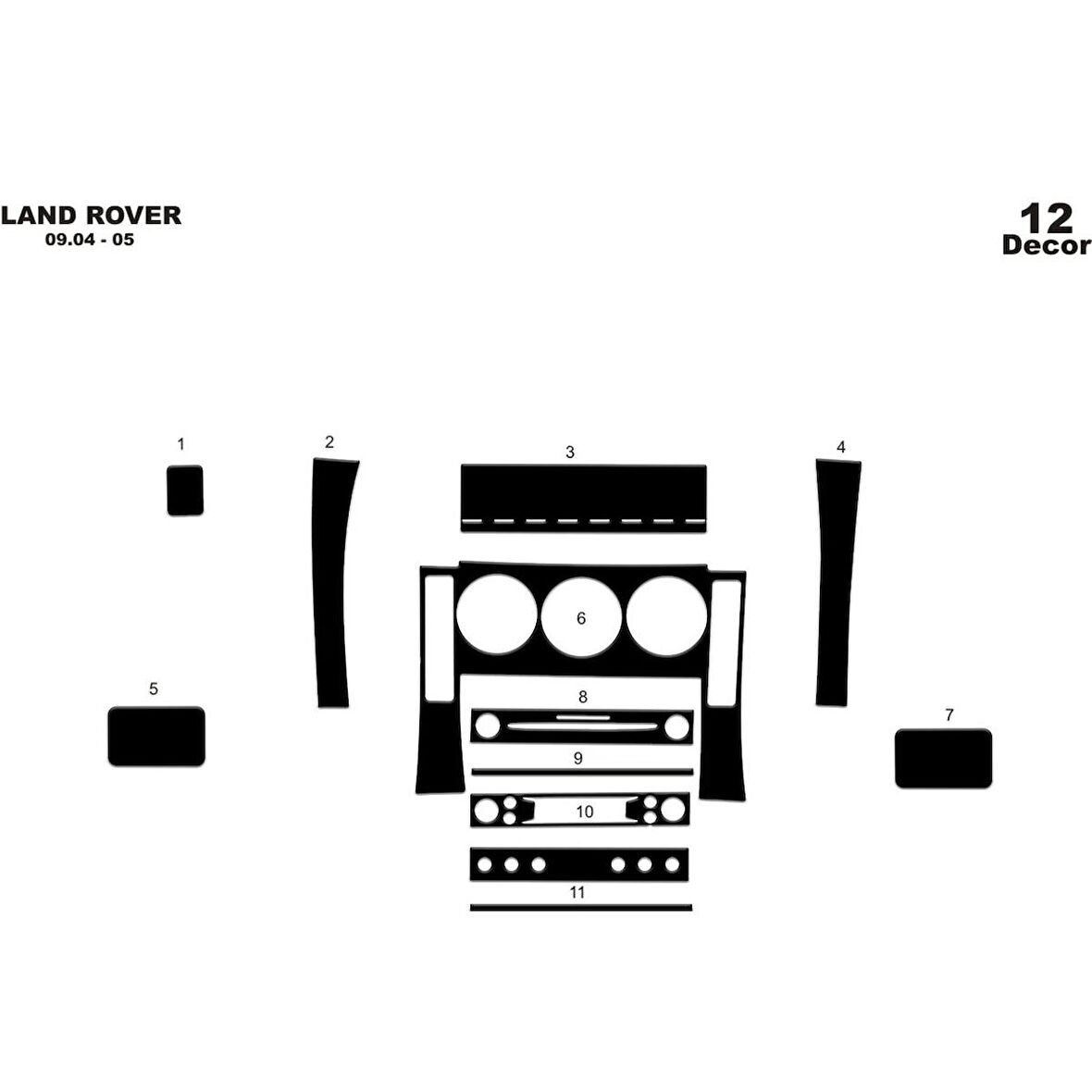 Meriç® Land Rover Freelander Ön Torpido Kaplama 12 Parça 2004-2006