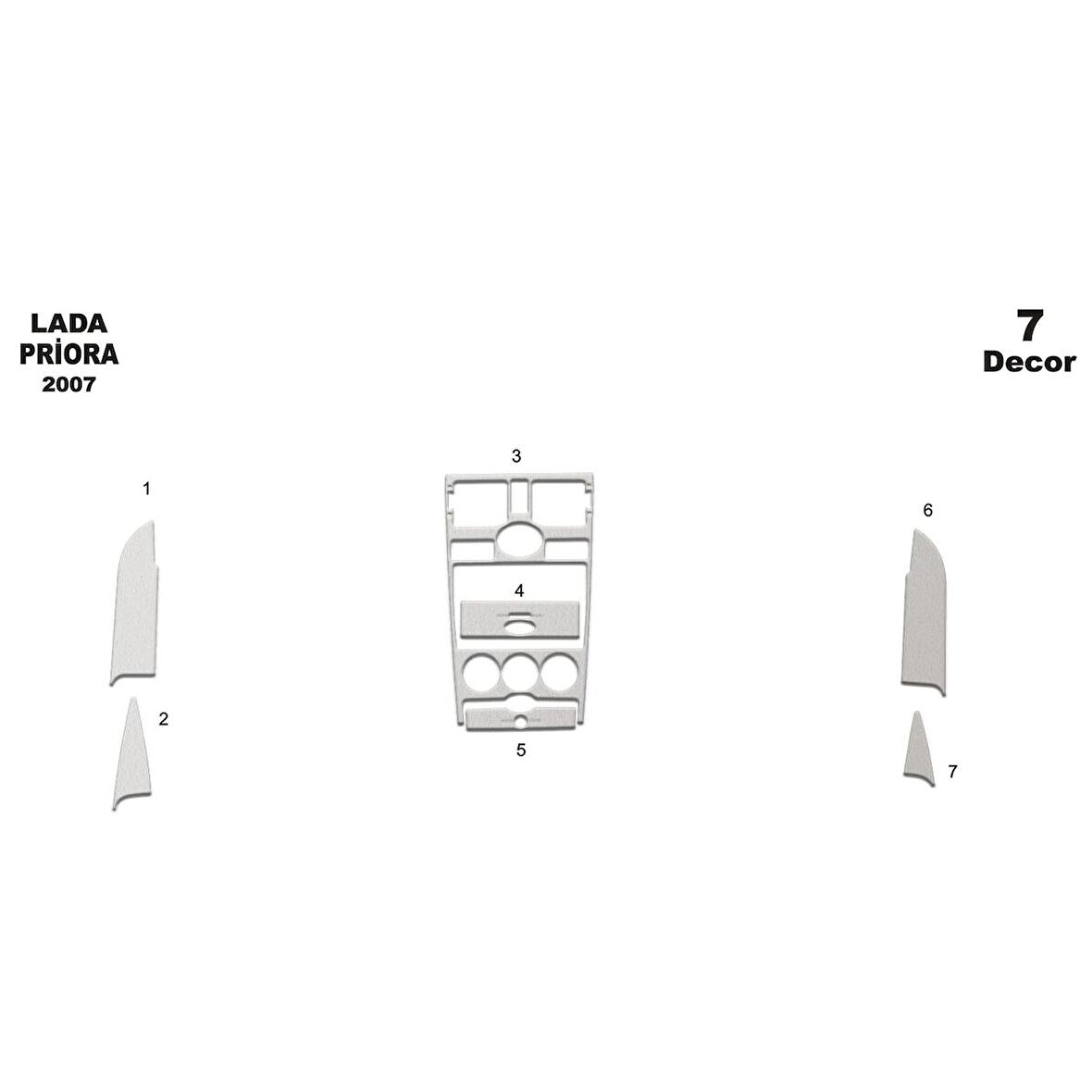 Meriç® Lada Priora Ön Torpido Kaplama 7 Parça 2007-›