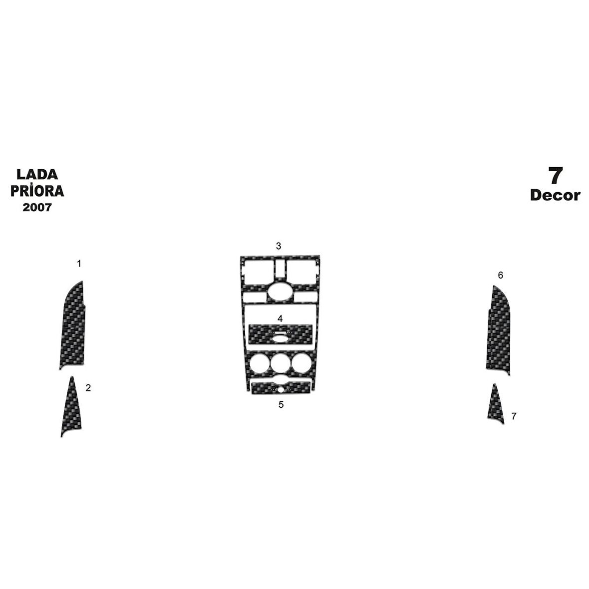 Meriç® Lada Priora Ön Torpido Kaplama 7 Parça 2007-›