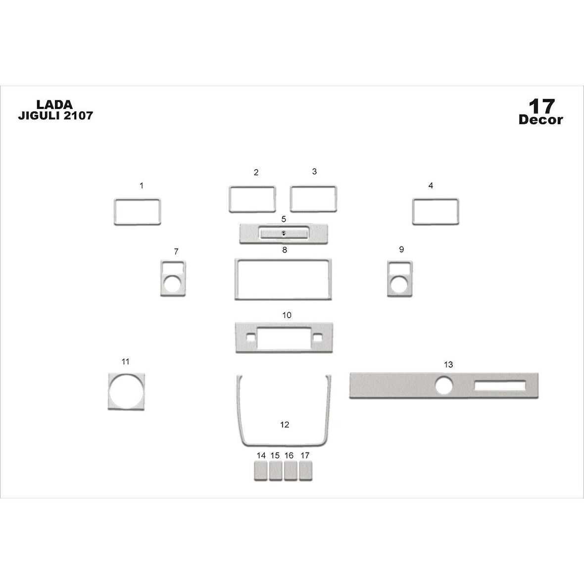 Meriç® Lada Jiguli 2107 Ön Torpido Kaplama 17 Parça 2017-›