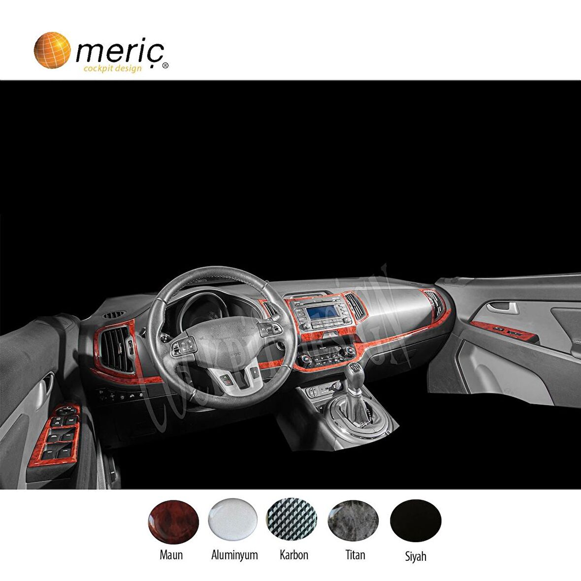 Meriç® Kia Sportage Ön Torpido Kaplama 15 Parça 2011-2016