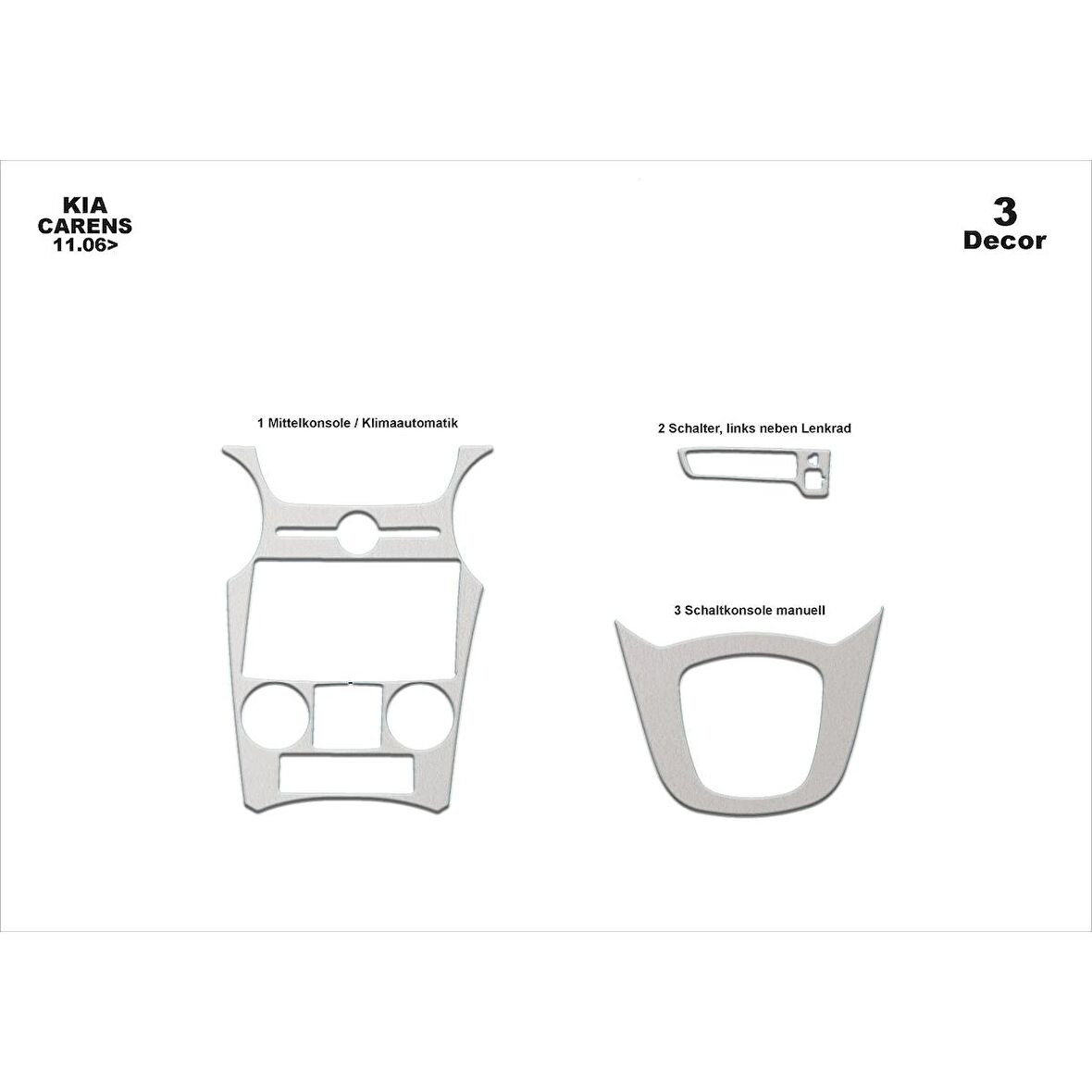 Meriç® Kia Carens Ön Torpido Kaplama 3 Parça 2006-2012