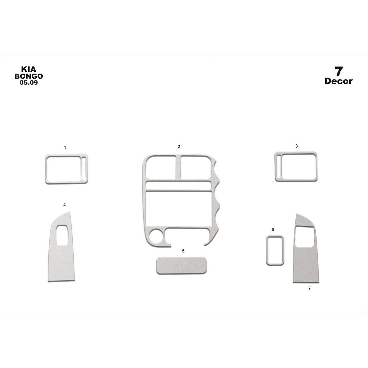 Meriç® Kia Bongo Ön Torpido Kaplama 7 Parça 2009-›