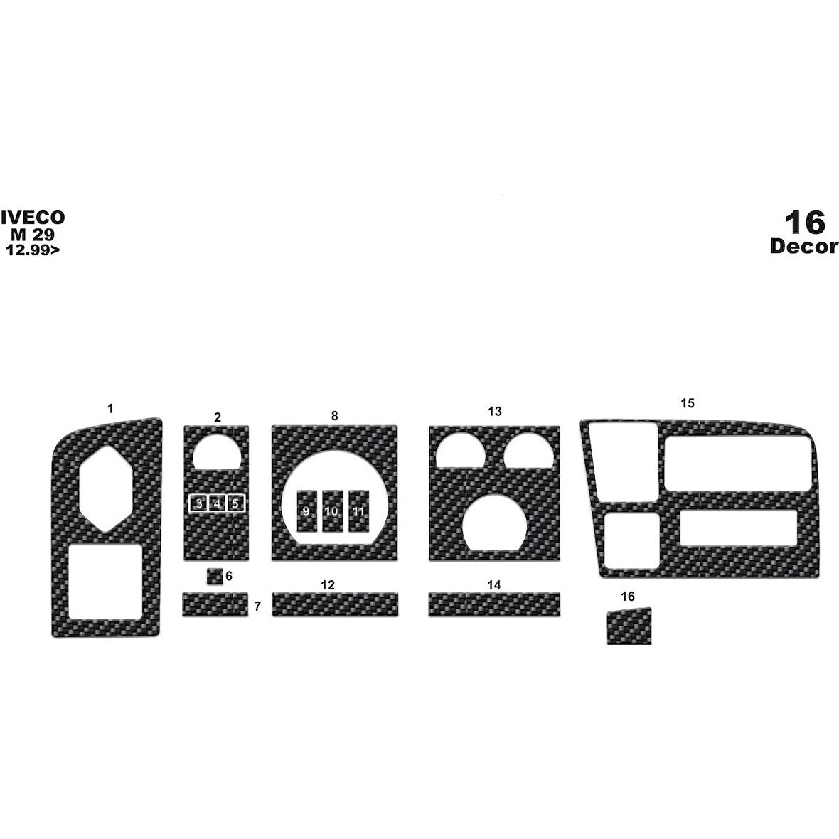 Meriç® Iveco M29 120 Turbo Ön Torpido Kaplama 16 Parça 1999-2002