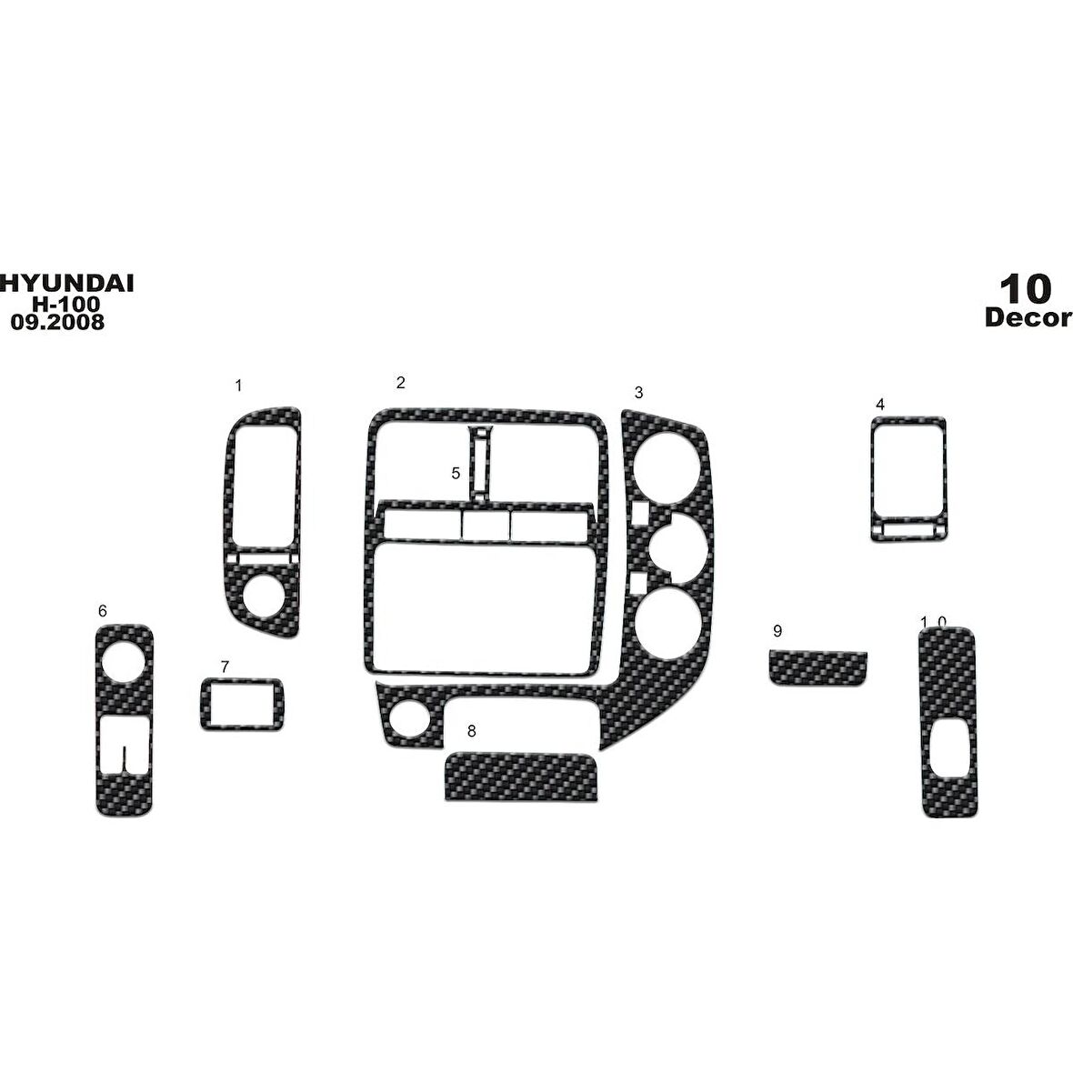 Meriç® Hyundai H-100 Ön Torpido Kaplama 10 Parça 2004-›