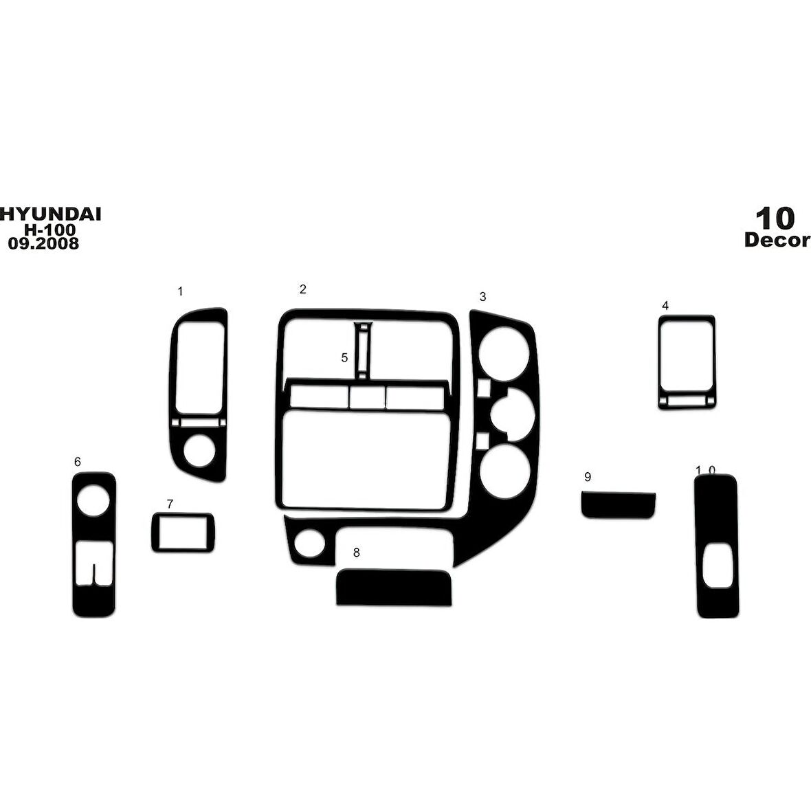 Meriç® Hyundai H-100 Ön Torpido Kaplama 10 Parça 2004-›
