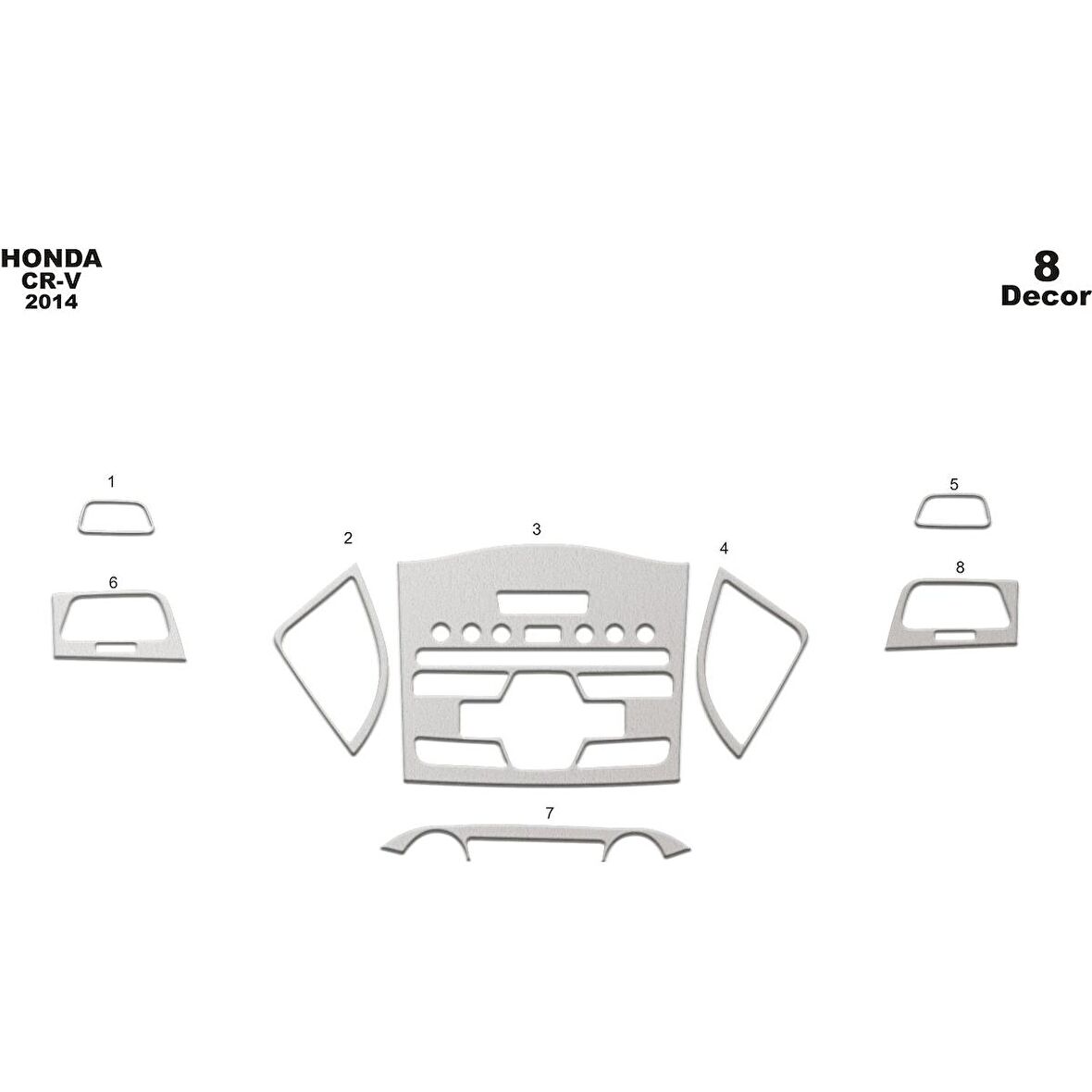 Meriç® Honda Cr-V 4X4 Ön Torpido Kaplama 8 Parça 2014-›