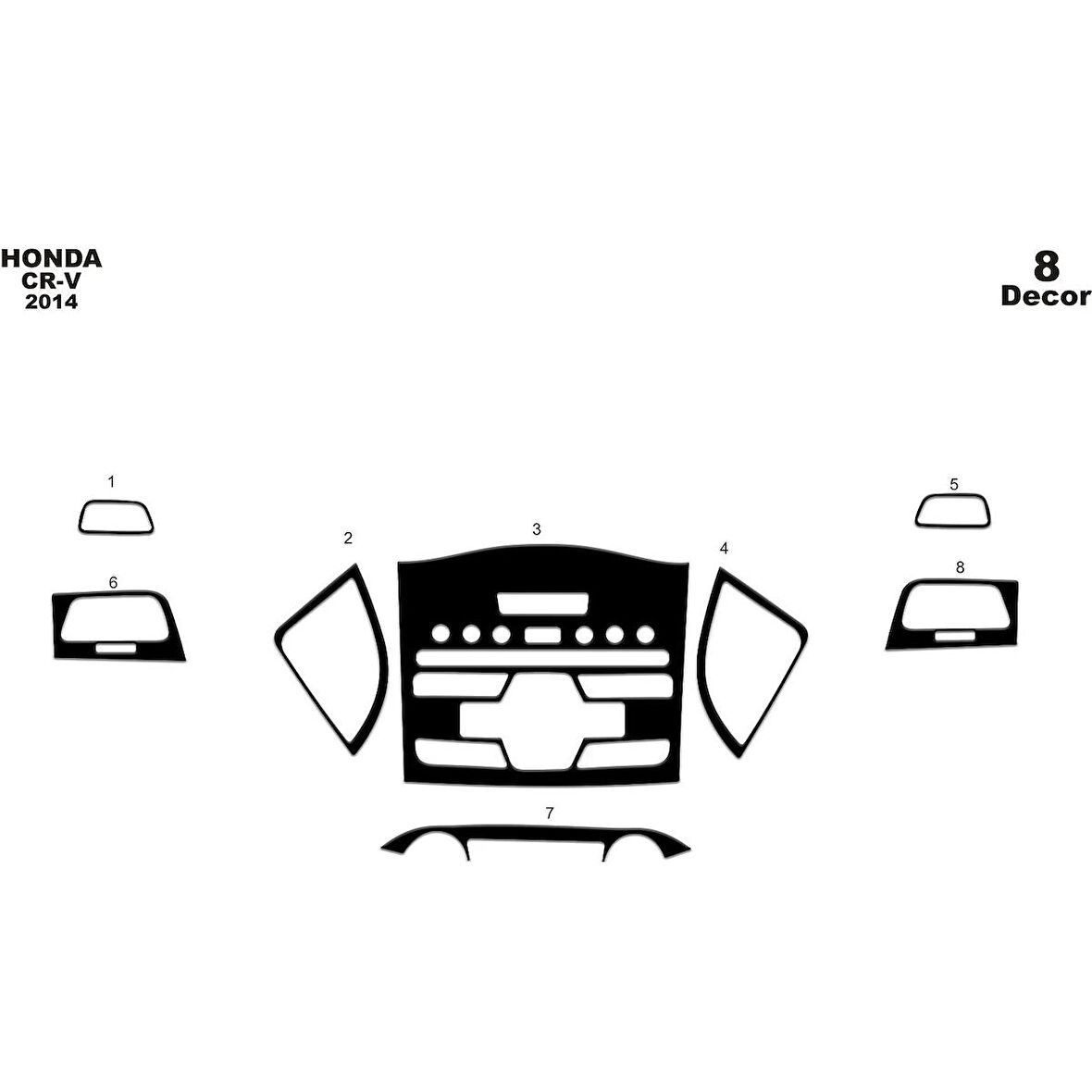 Meriç® Honda Cr-V 4X4 Ön Torpido Kaplama 8 Parça 2014-›