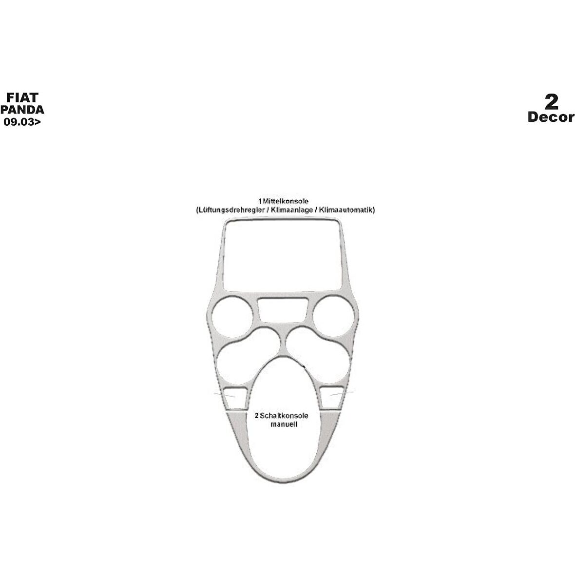 Meriç® Fiat Panda Ön Torpido Kaplama 2 Parça 2003-2009