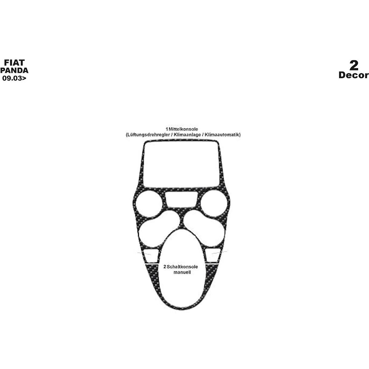 Meriç® Fiat Panda Ön Torpido Kaplama 2 Parça 2003-2009