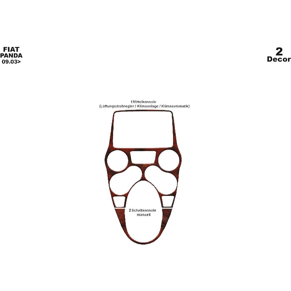 Meriç® Fiat Panda Ön Torpido Kaplama 2 Parça 2003-2009