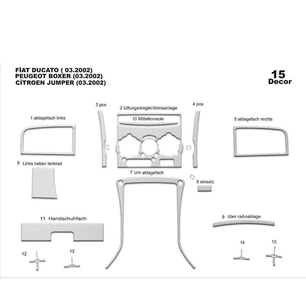 Meriç® Fiat Ducato/Jumper/Boxer Ön Torpido Kaplama 15 P 2002-2006