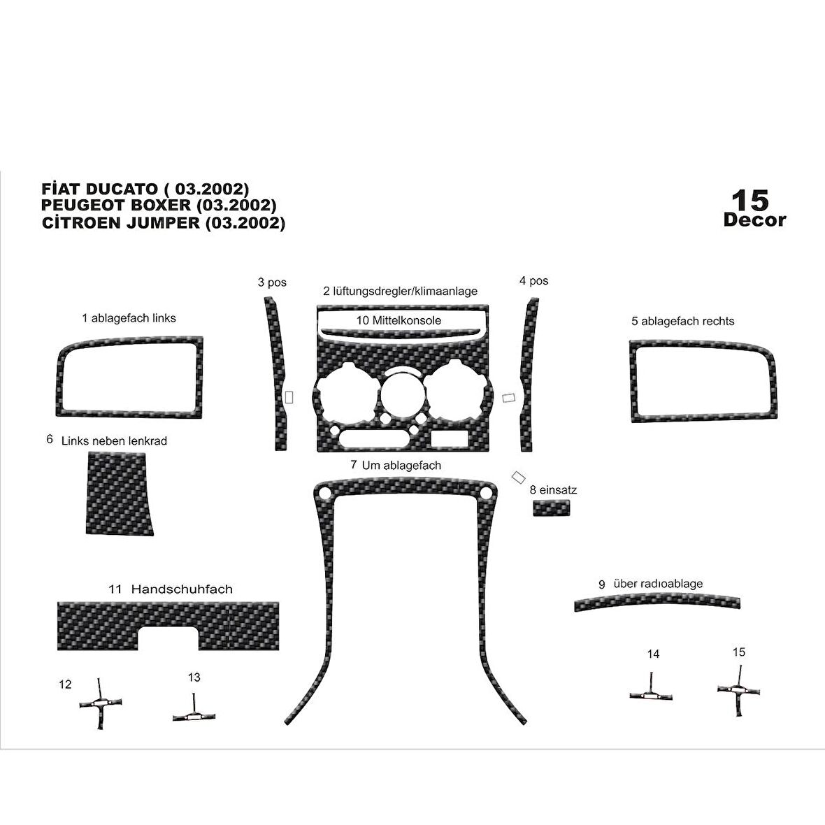 Meriç® Fiat Ducato/Jumper/Boxer Ön Torpido Kaplama 15 P 2002-2006