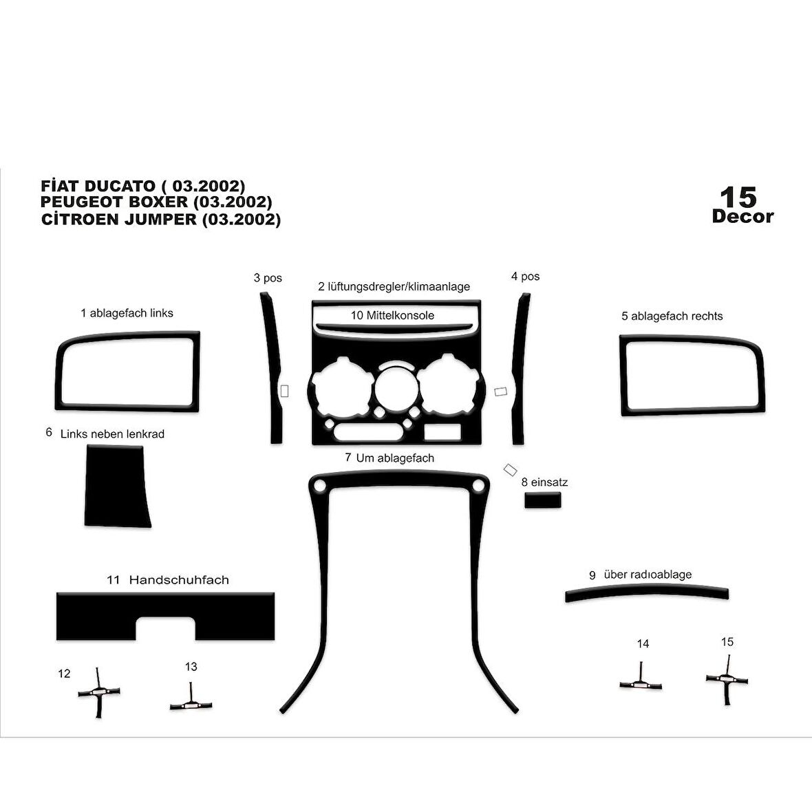 Meriç® Fiat Ducato/Jumper/Boxer Ön Torpido Kaplama 15 P 2002-2006