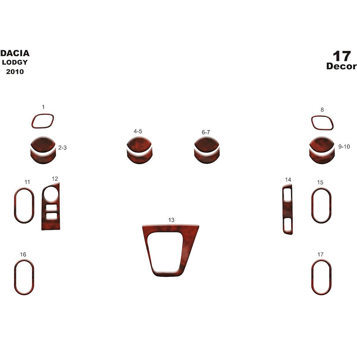 Meriç® Dacia Lodgy Ön Torpido Kaplama 17 Parça 2010-›