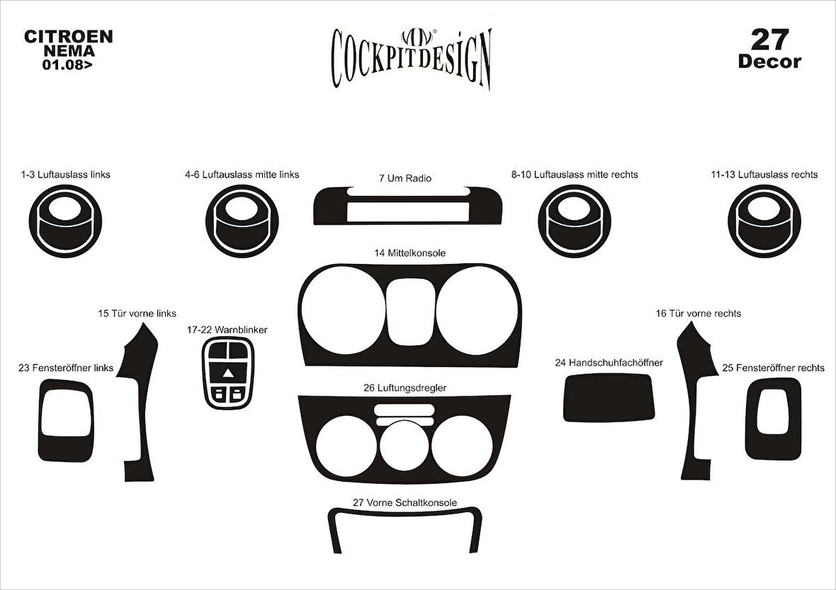 Meriç® Citroen Nemo/Bipper/Fiorino Ön Torpido Kaplama 27 P 2008-›
