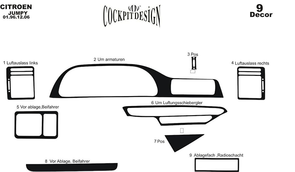 Meriç® Citroen Jumpy/Scudo/Expert Ön Torpido Kaplma 9 P 1996-2006