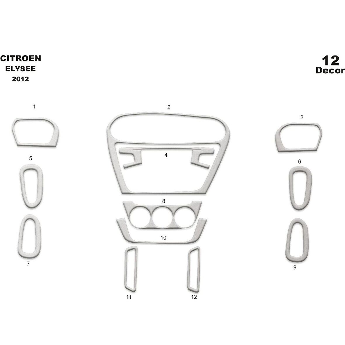 Meriç® Citroen Elysee Ön Torpido Kaplama 12 Parça 2012-›