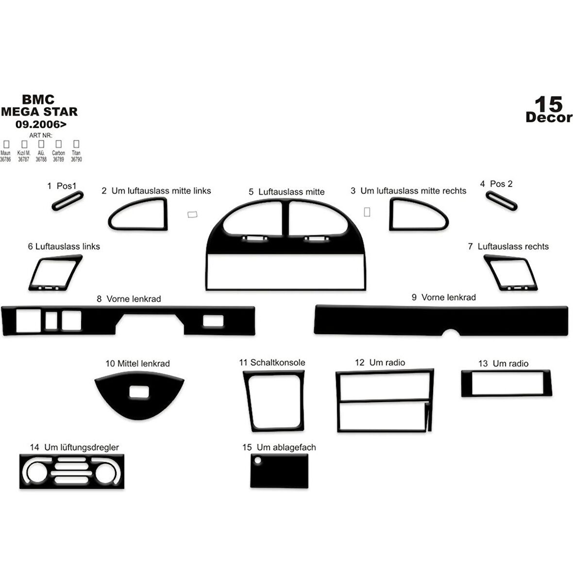 Meriç® Bmc Mega Star Ön Torpido Kaplama 15 Parça 2006-›
