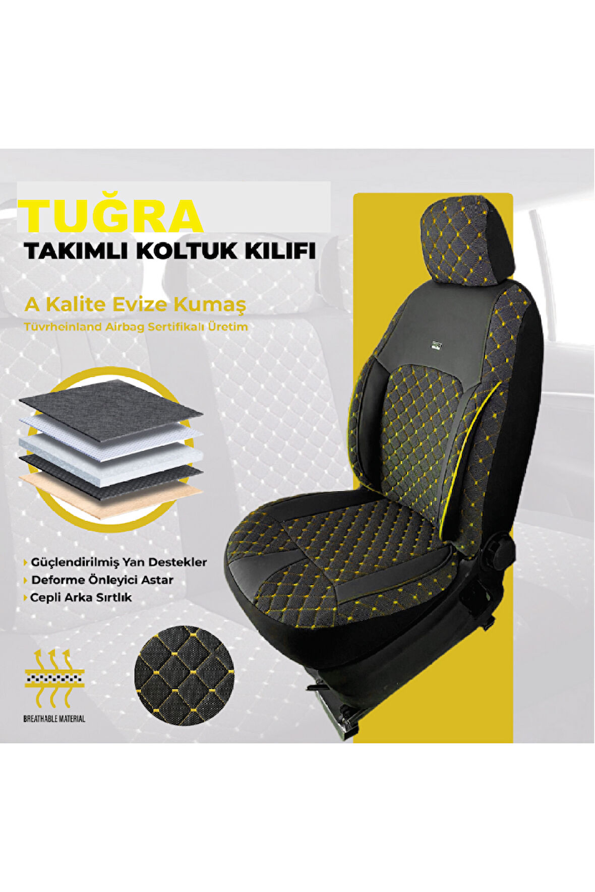 Citroen C4 HB/CONFORTPLUS 2011-2015 arka sırt 2+1 arka oturak bütün Tuğra serisi oto koltuk kılıfı