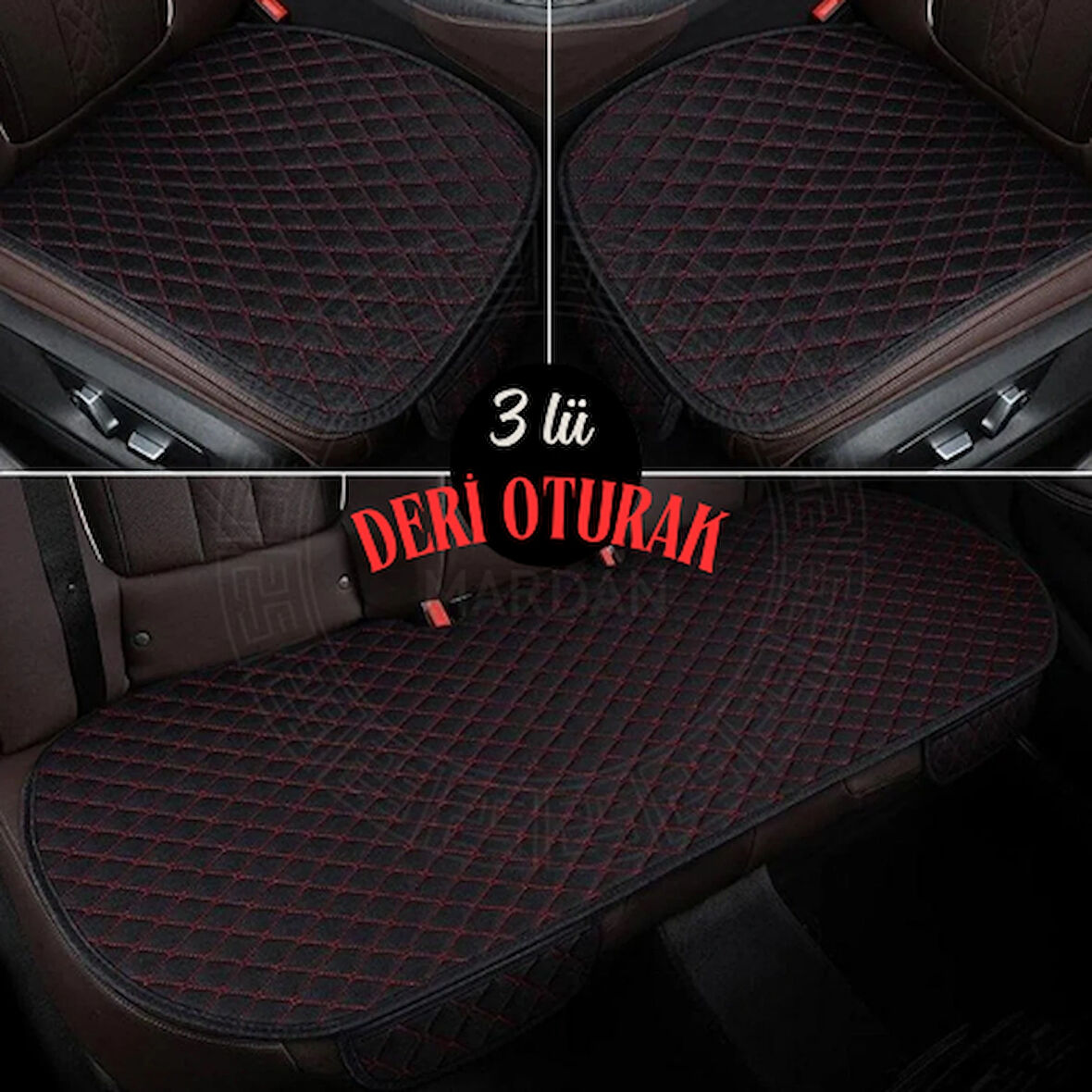 FORD FİESTA Uyumlu Şark Serisi 3 Parça Deri Cepli Oto Minder seti