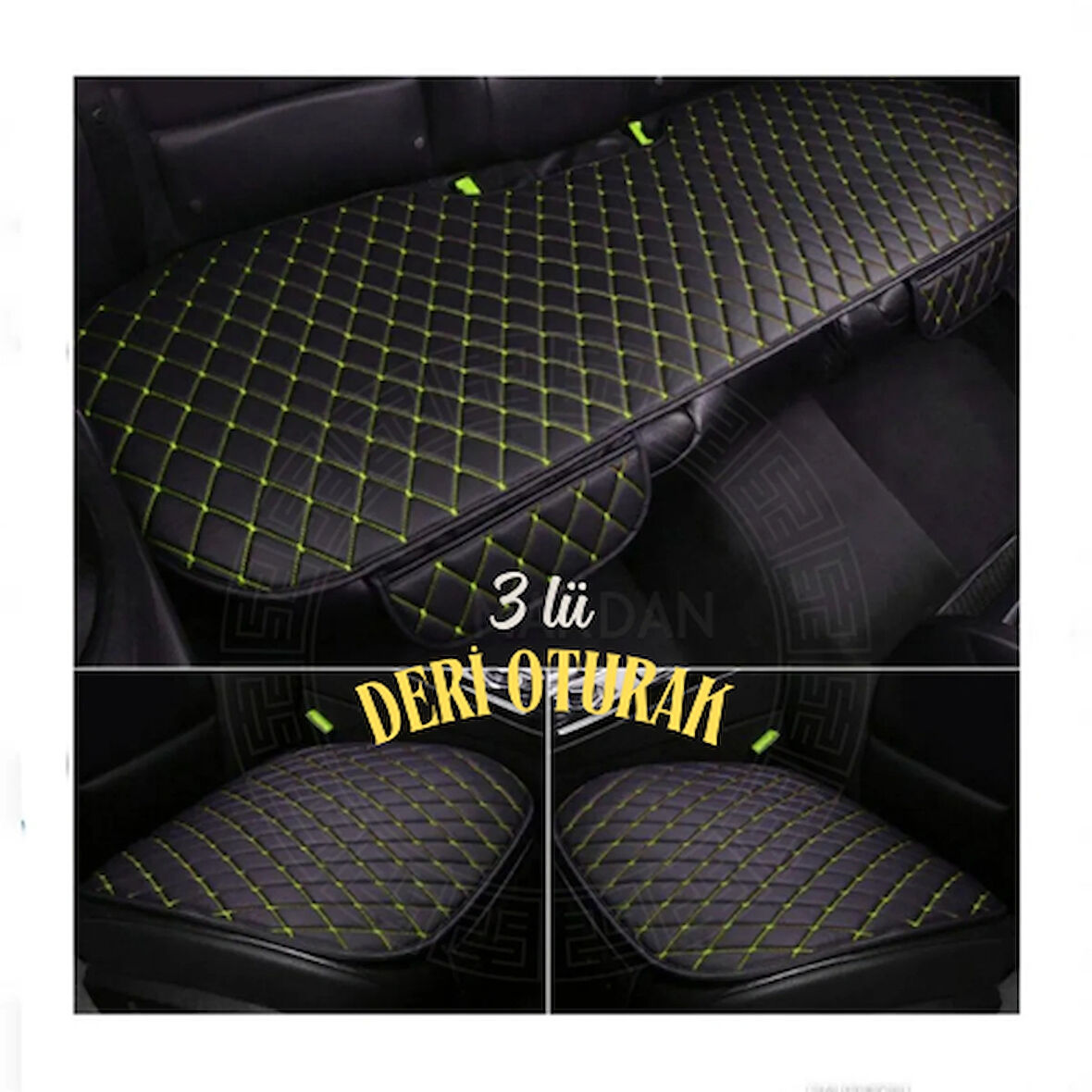 CITROEN C4 Uyumlu Şark Serisi 3 Parça Deri Cepli Oto Minder seti
