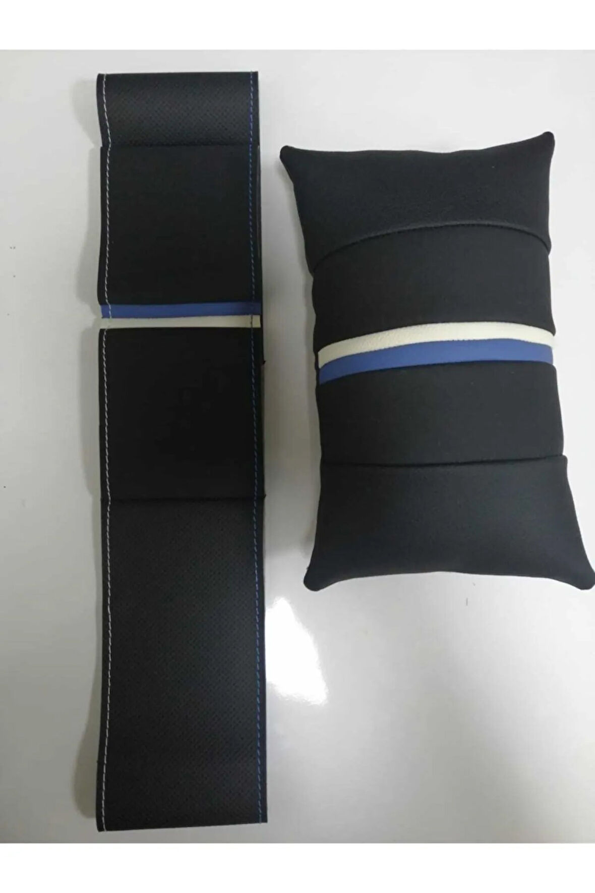 Deri Direksiyon Kılıfı Ve Oto Seyahat Araç Araba Boyun Yastığı Seti Nubuk-noktalı