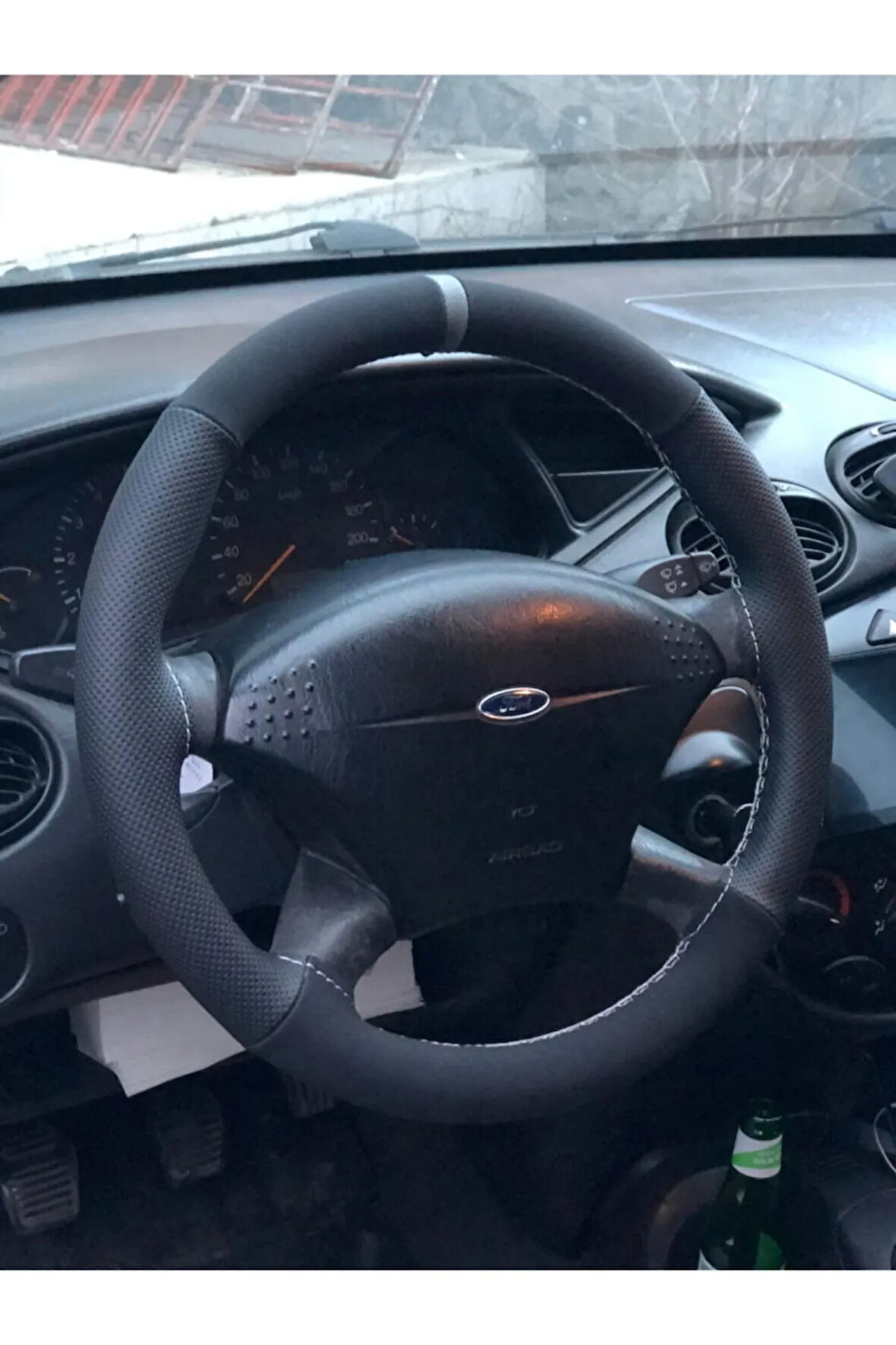 Ford Focus 1 Lazer Noktalı Nubuk Alcantara Direksiyon Kılıfı(1999-2005)