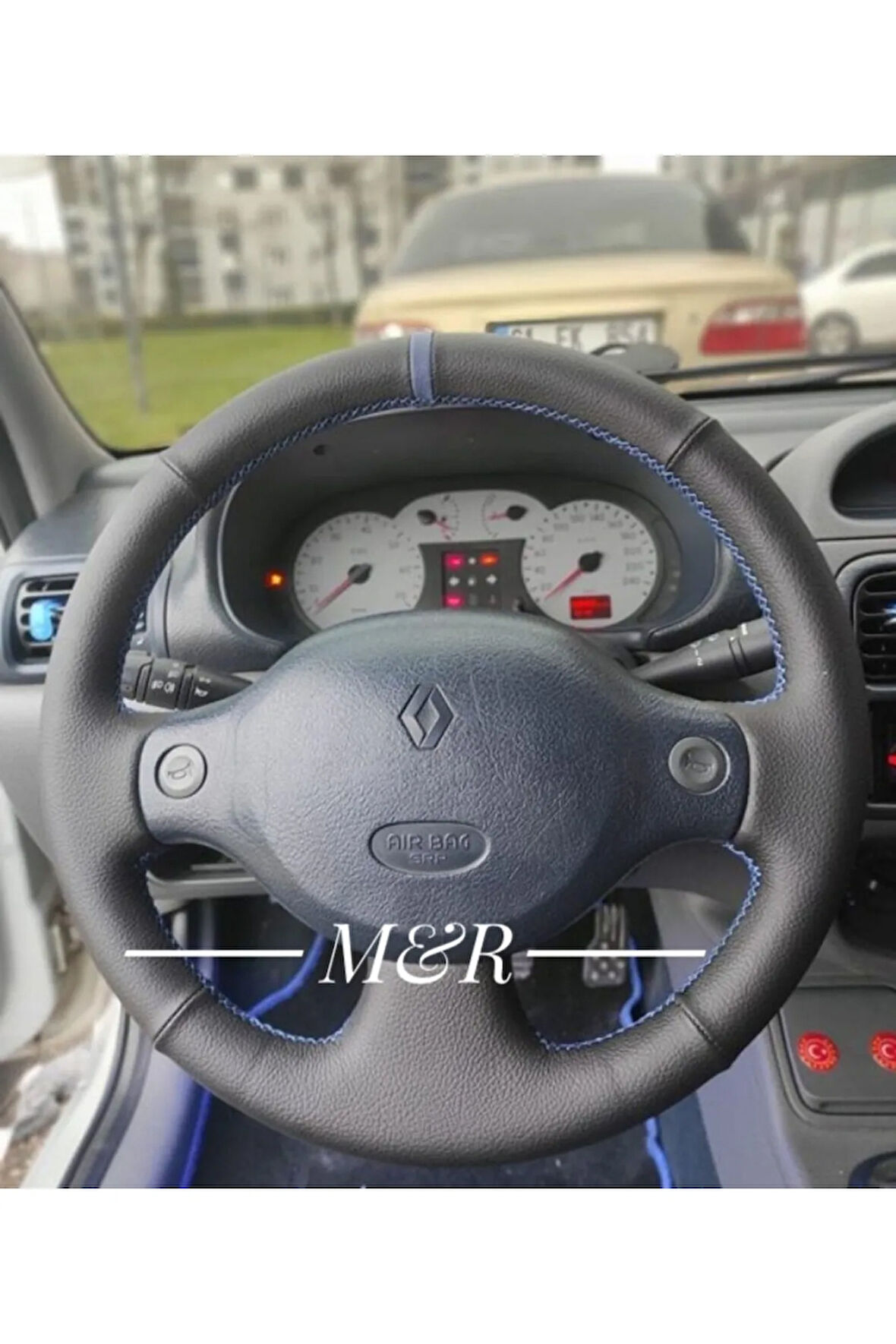 RENAULT CLİO ARACA ÖZEL  KAPLAMA DERİ DİREKSİYON KILIFI