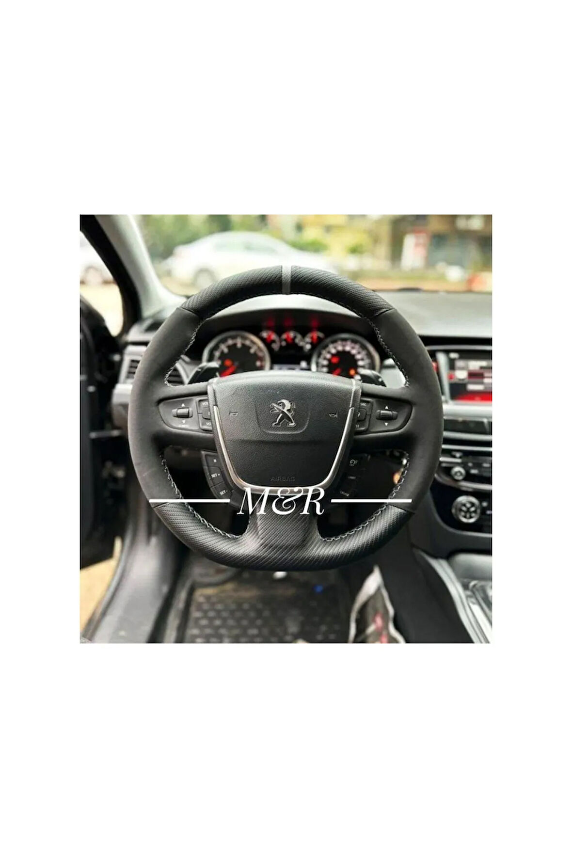 PEUGEOT 508 ARACA ÖZEL  KAPLAMA DERİ DİREKSİYON KILIFI