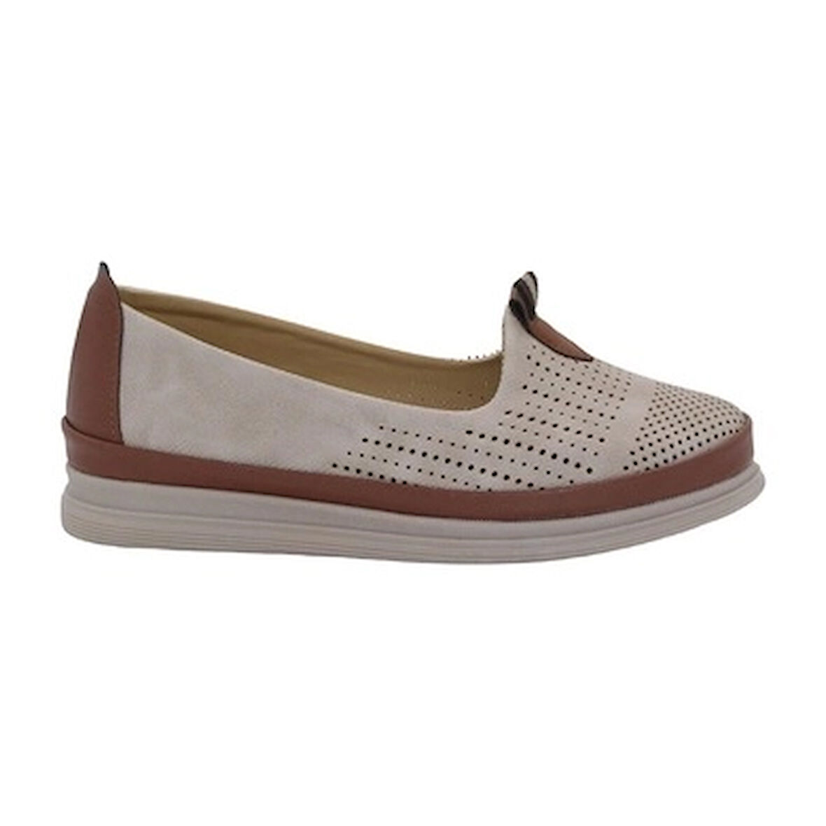 Mergenshoes Esa 028 Bej Rahat Taban Kadın Günlük Ayakkabı