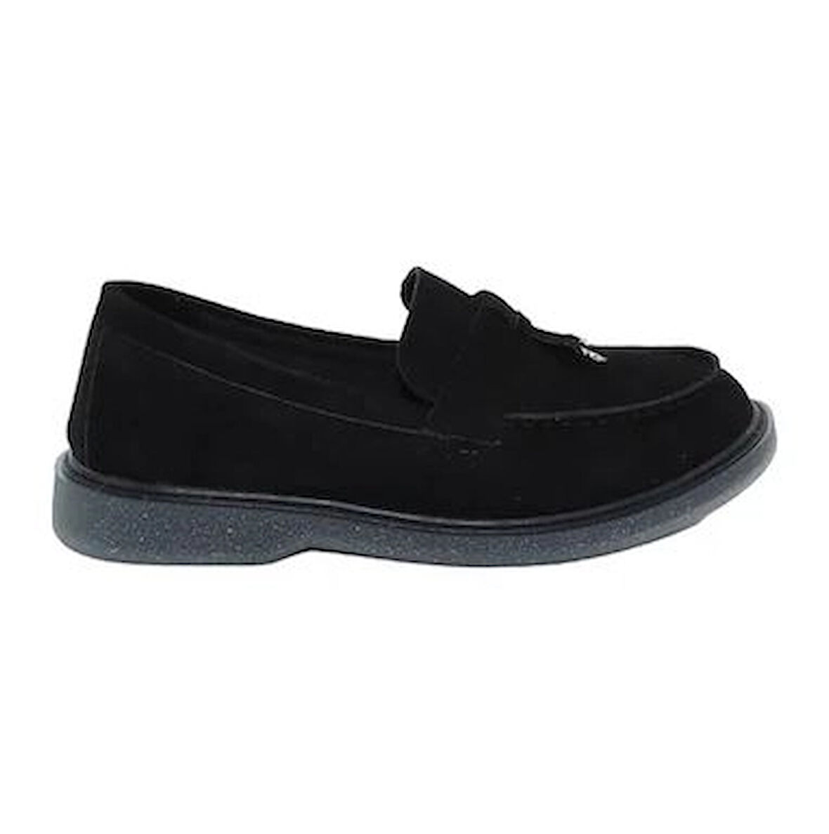 Mergenshoes G058 Siyah Süet Kauçuk Taban Kadın Günlük Ayakkabı