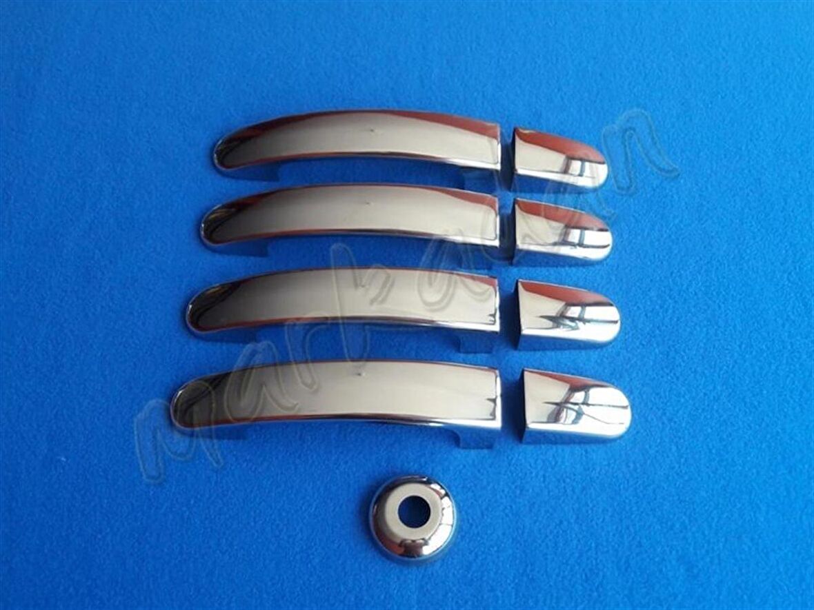 Ford Tourneo Custom Krom Kapı Kolu 2012 Sonrası 4 Kapı 9 Parça Paslanmaz Çelik