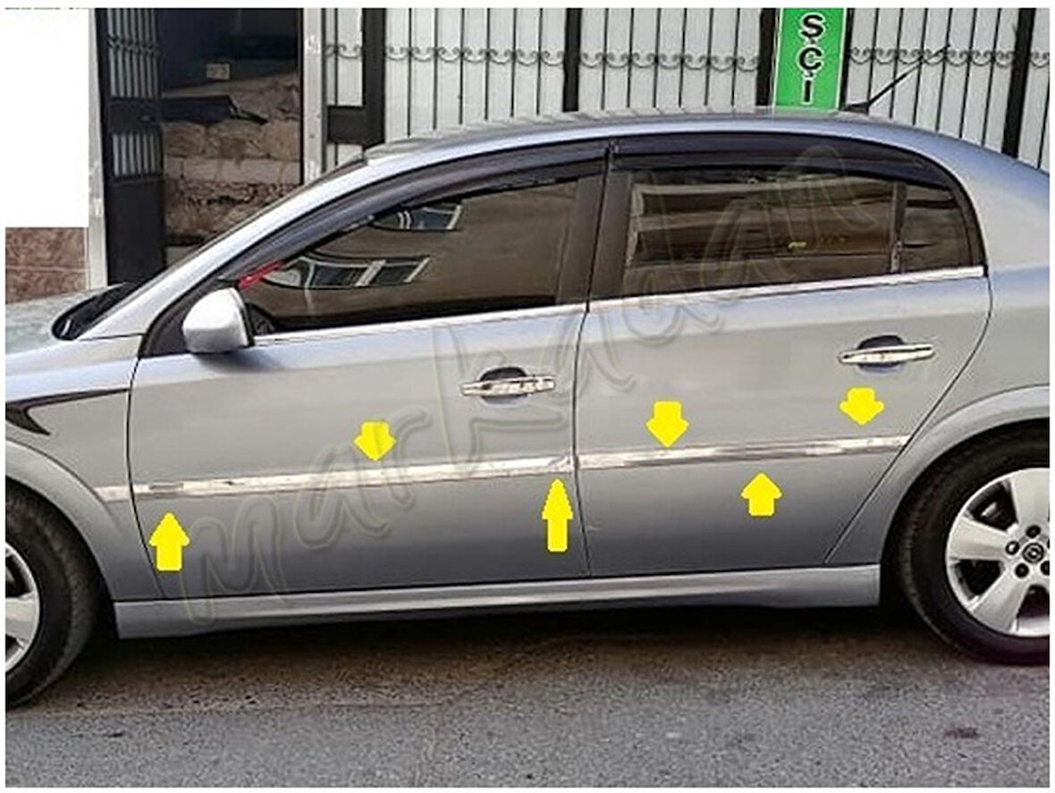 Opel Vectra C Krom Yan Kapı Çıtası 2002-2009 4 Parça Paslanmaz Çelik