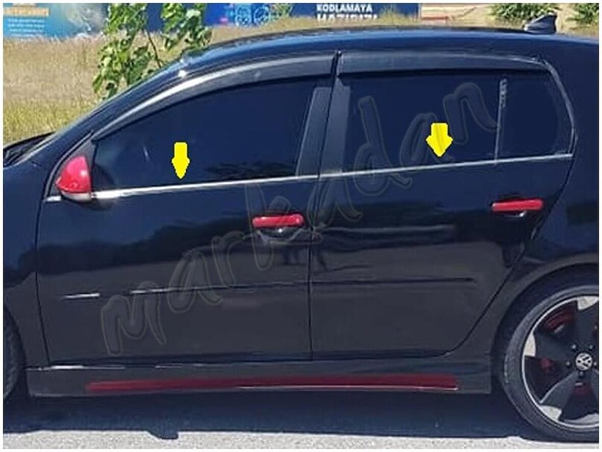 VW Golf 5 Krom Cam Çıtası 2004-2009 4 Parça Paslanmaz Çelik