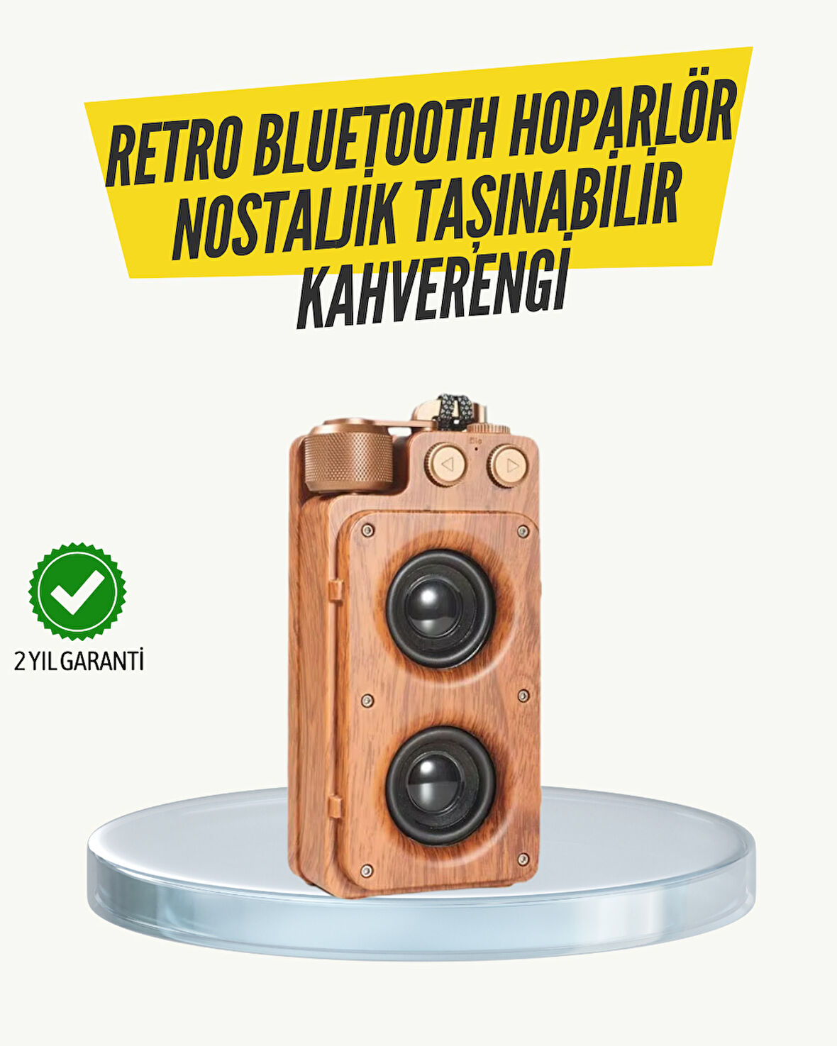 Klasik Görünümlü Bluetooth Hoparlör 360 Derece Stereo ve FM Radyo