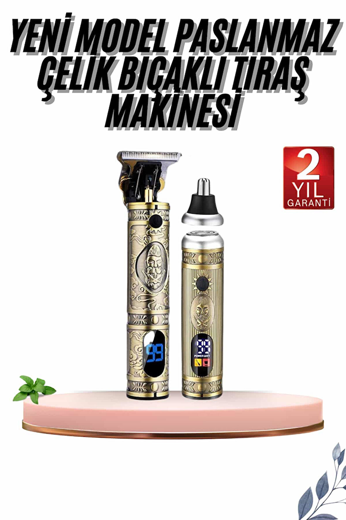 Erkeklere Özel 3 Başlıklı Tıraş Makinesi Saç Sakal Ense Kulak Tıraşına Uyg