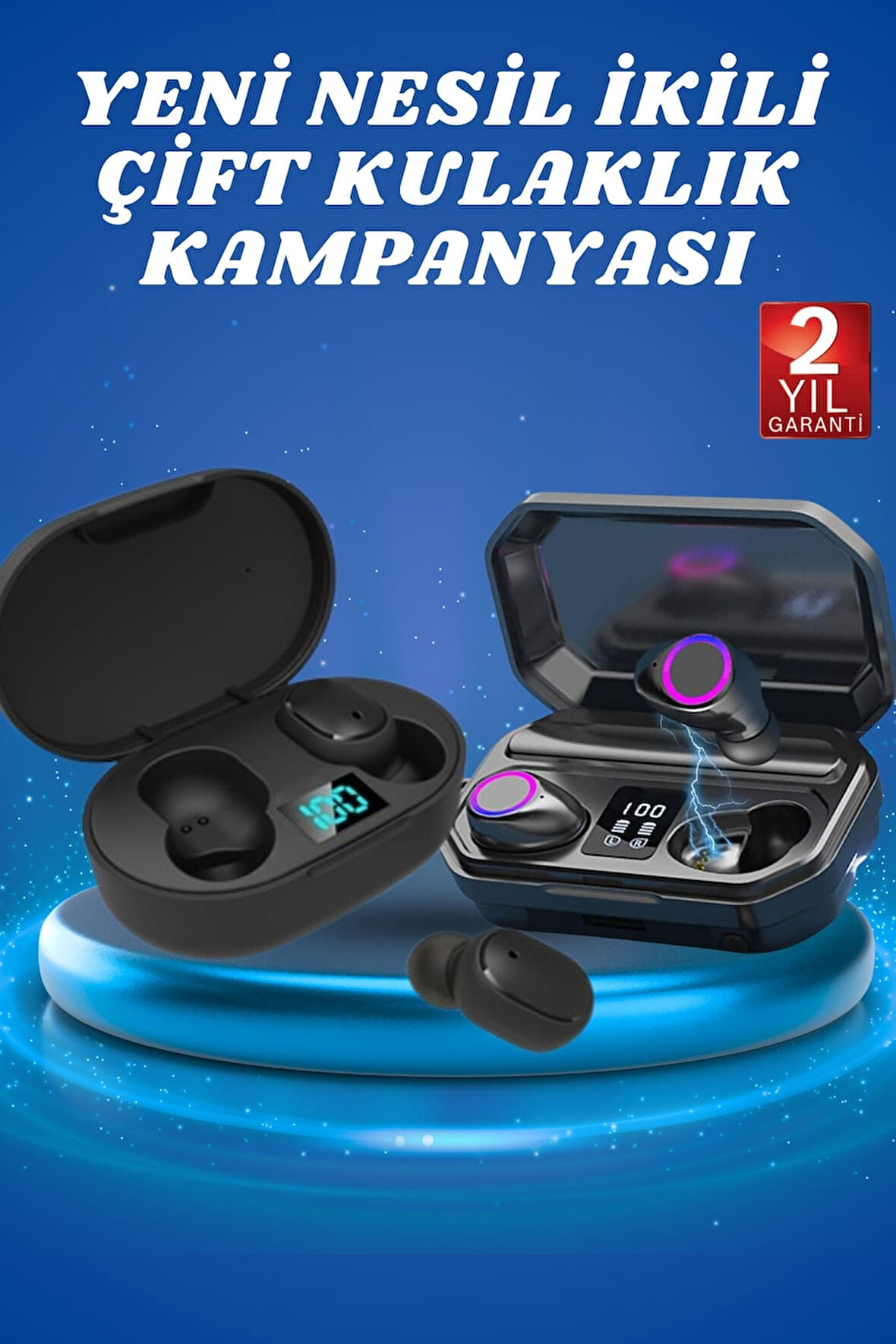 Çift Kulaklık Kampanyası Dokunmatik Kontrol Kulak İçi Yüksek Ses Kaliteli Mikr