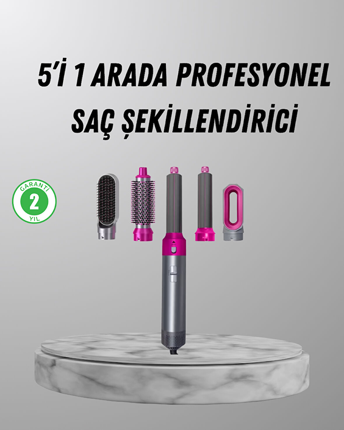 5’i 1 Arada Saç Şekillendirici Set Kuaför Düzeyinde Performans ve Ergonomik Ta