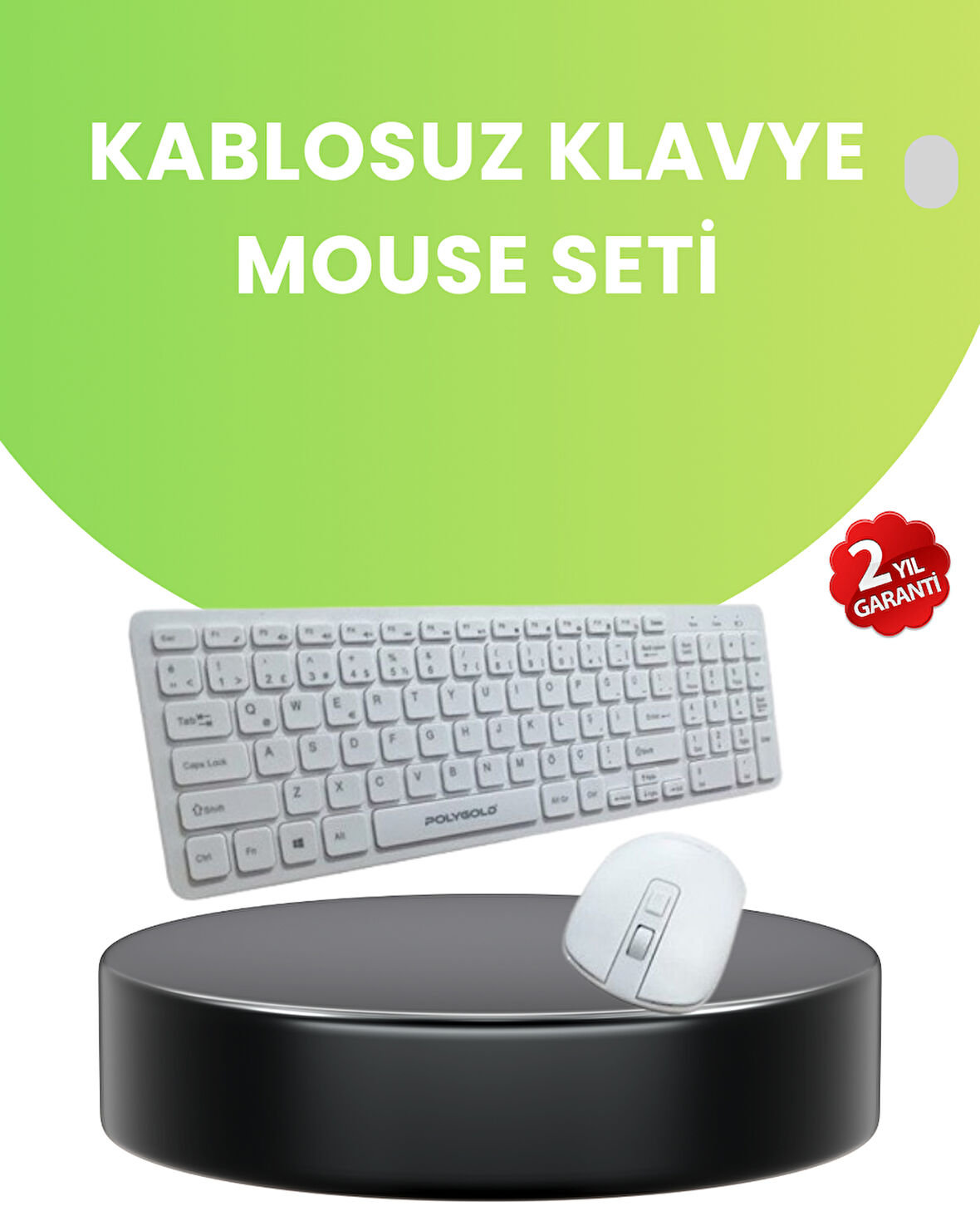 Ergonomik Kablosuz Klavye Mouse Takımı - Tam Boy Sessiz ve Güvenilir