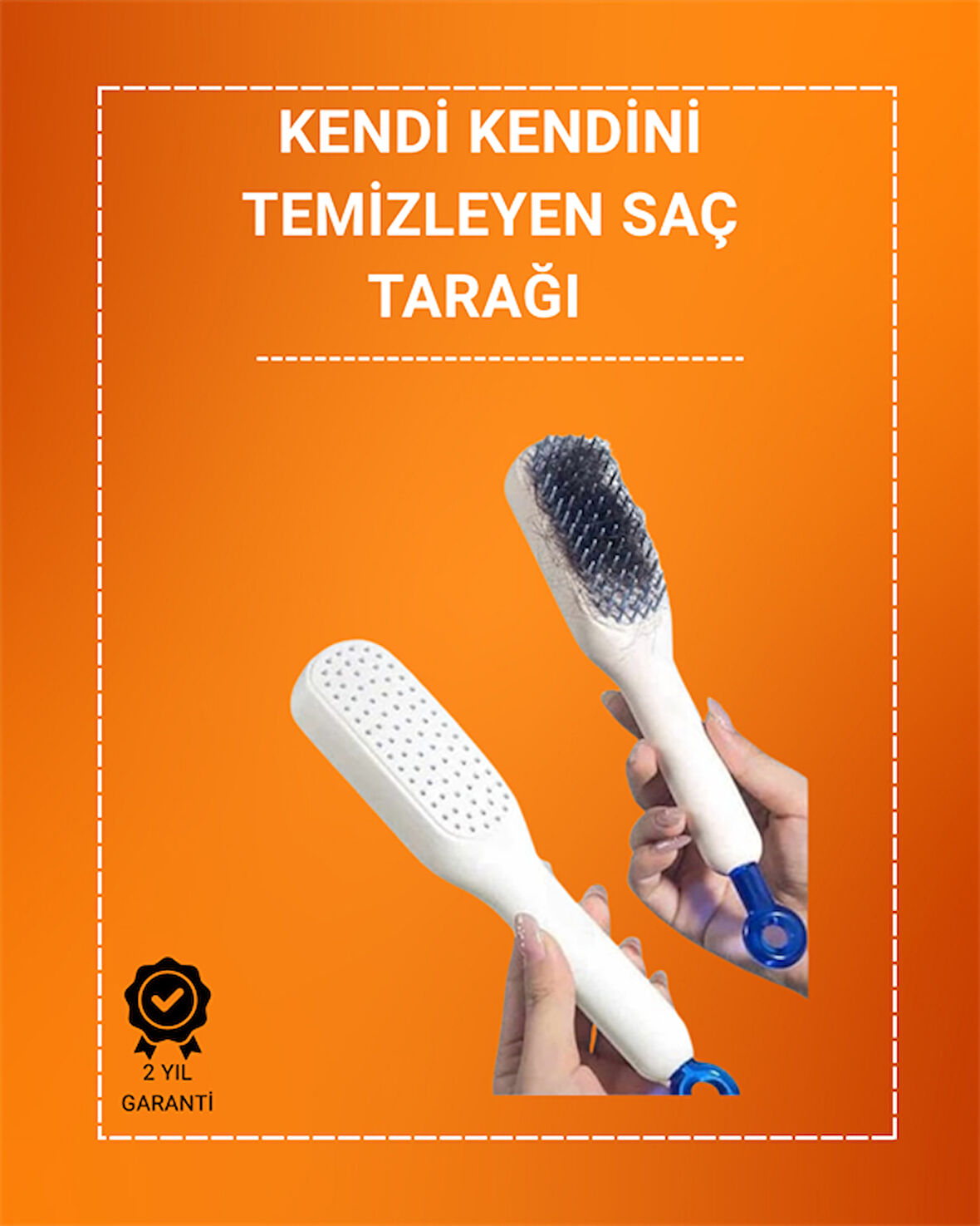 Kafa Derisi Masajlı Saç Tarağı – Kendini Temizleyen Anti-Statik