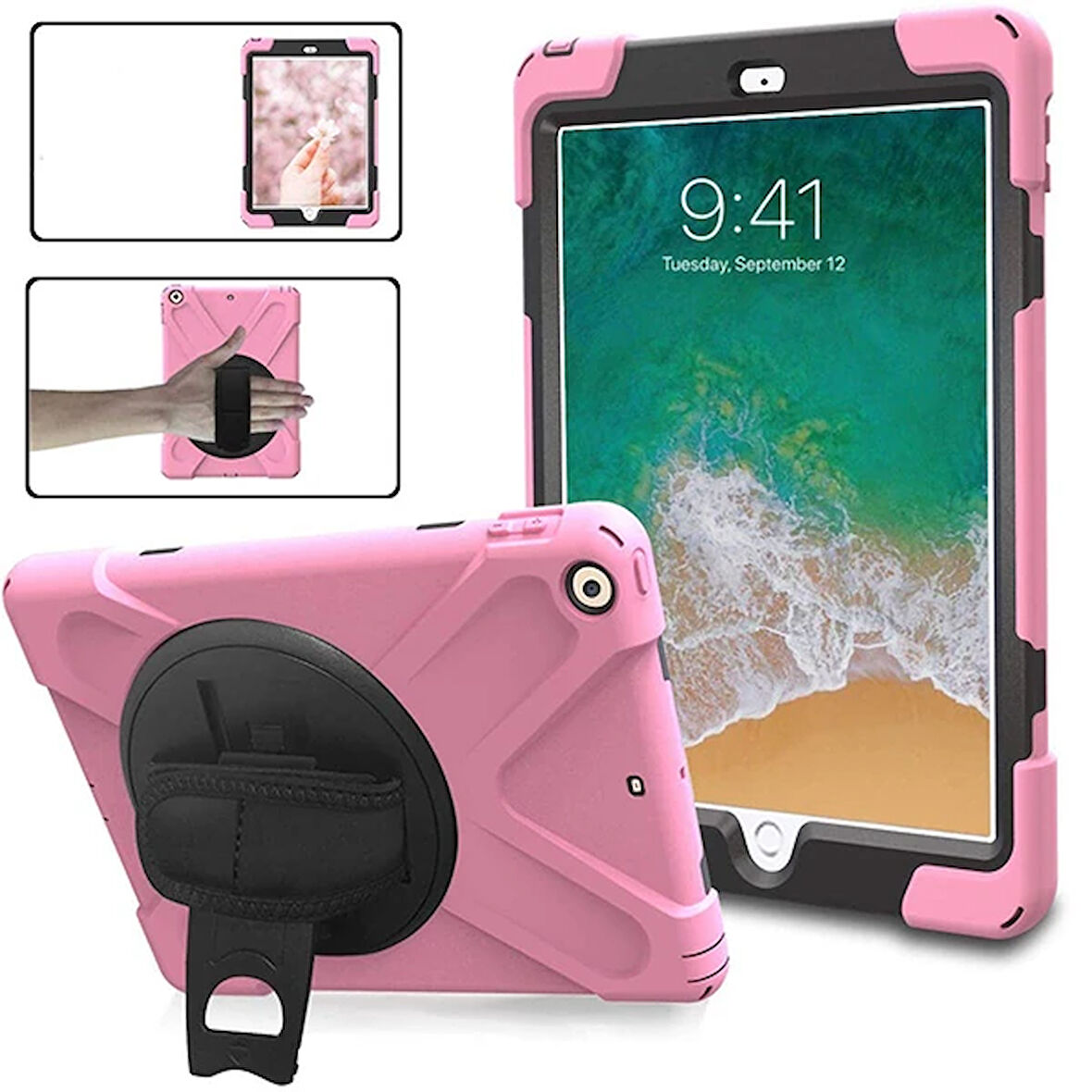 İpad Pro 10.5 3 Katmanlı Standlı Zırh Kılıf/Shockproof Case-(5775)