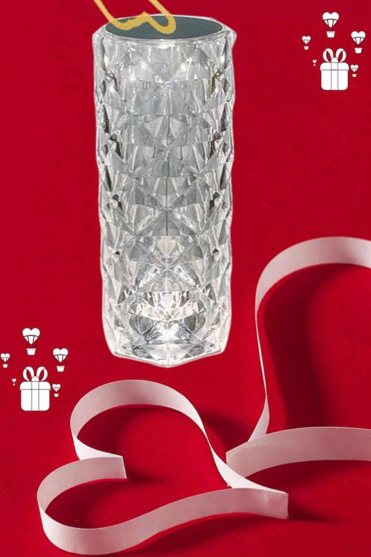 Sevgililer Günü İçin Hediye Kristal Lamba Sevgiliye Hediye USB Şarjlı Gece Lam