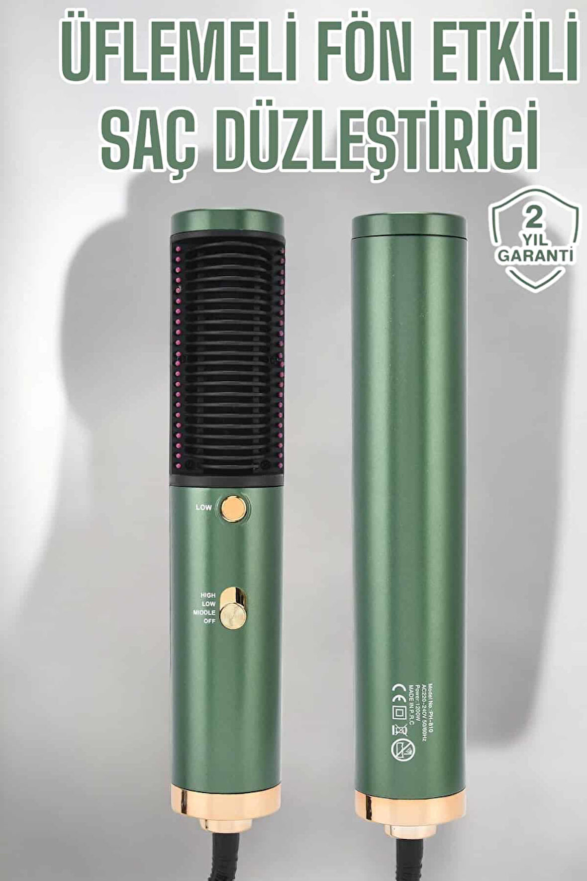 Üflemeli Fön Tarak Düzleştirici Seramik Kaplama Elektriklenme Karşıtı